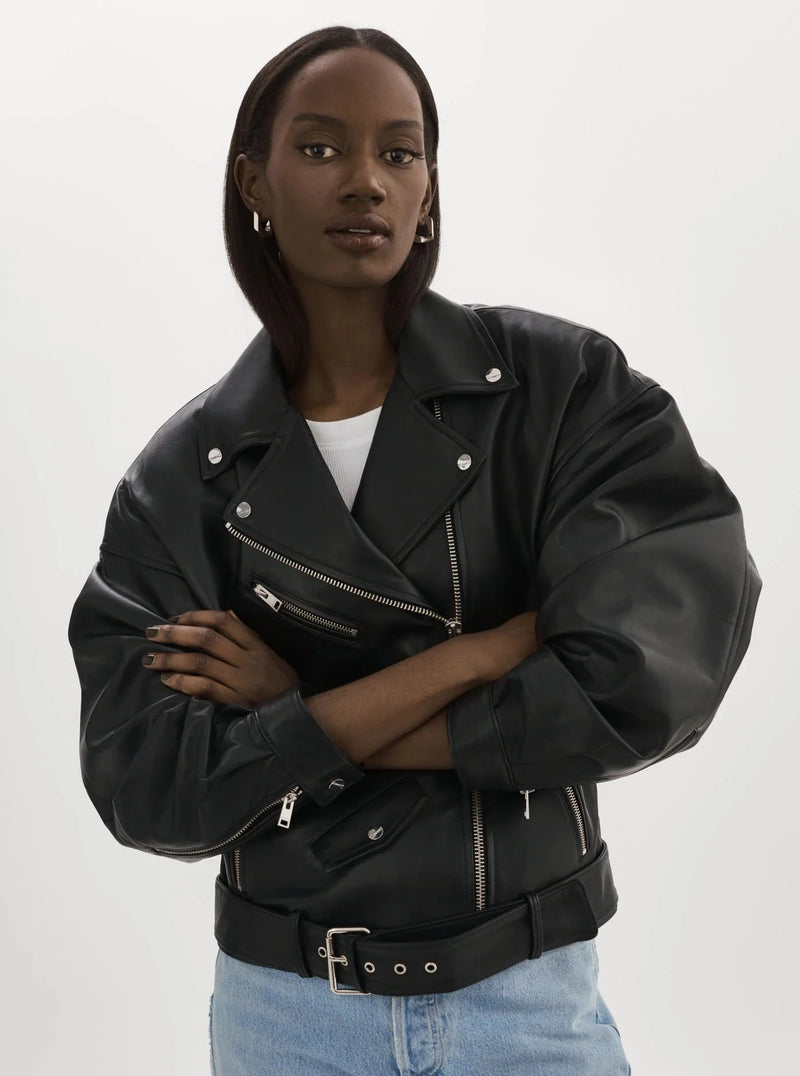 Estia Leather Biker Jacket