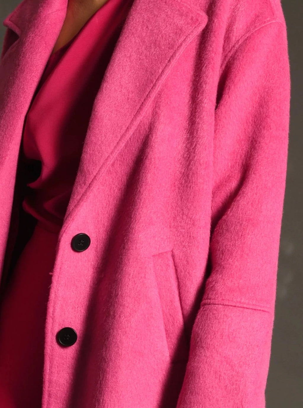 Bryce Brushed Oversized Coat in Valentino Pink