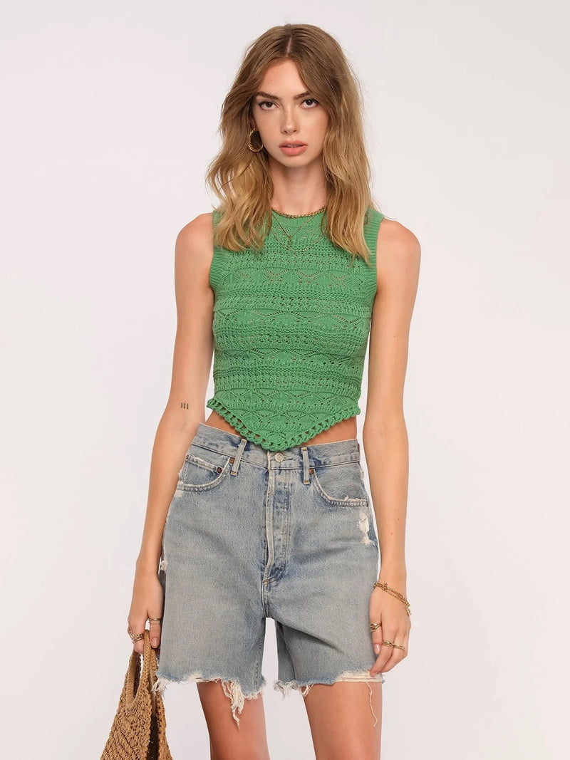 Noreen Knit Top in Grass