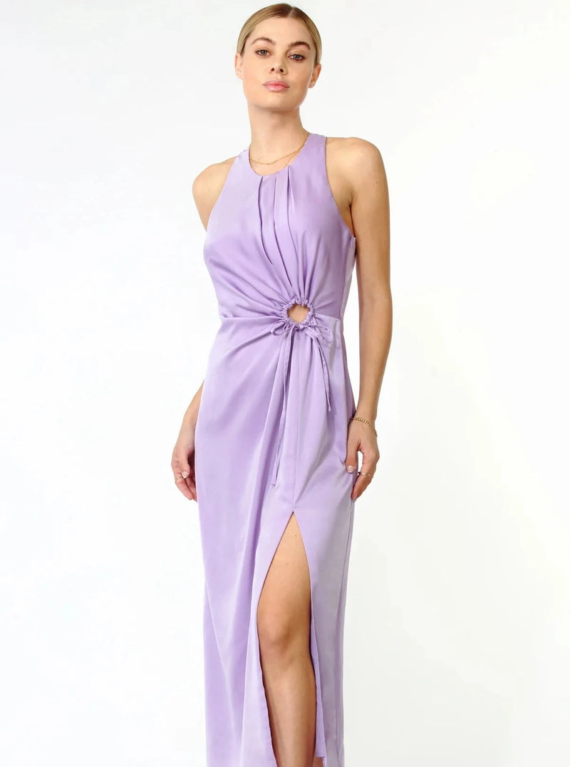 Fiona Satin O Ring Midi in Violet – Shades of Grey Boutique