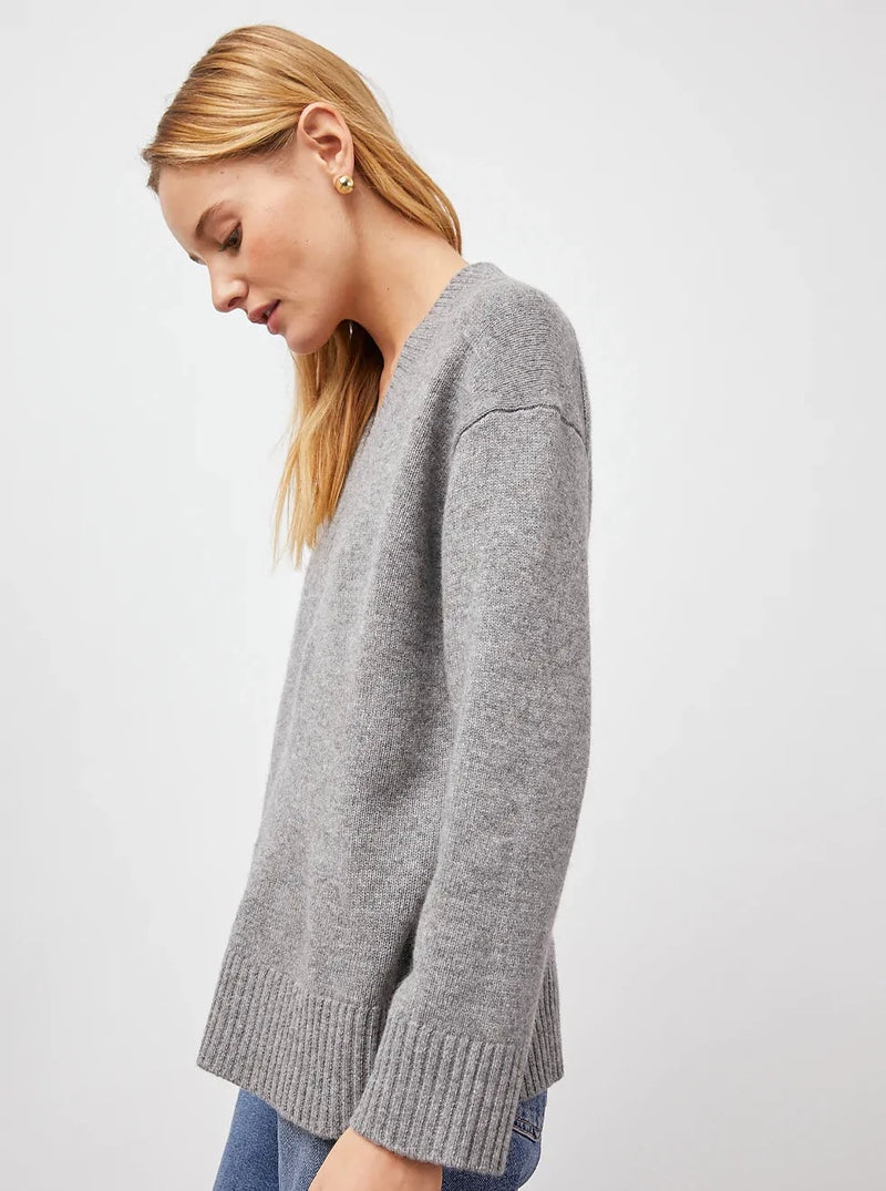 Michelle Cashmere Sweater in Heather Grey – Shades of Grey Boutique
