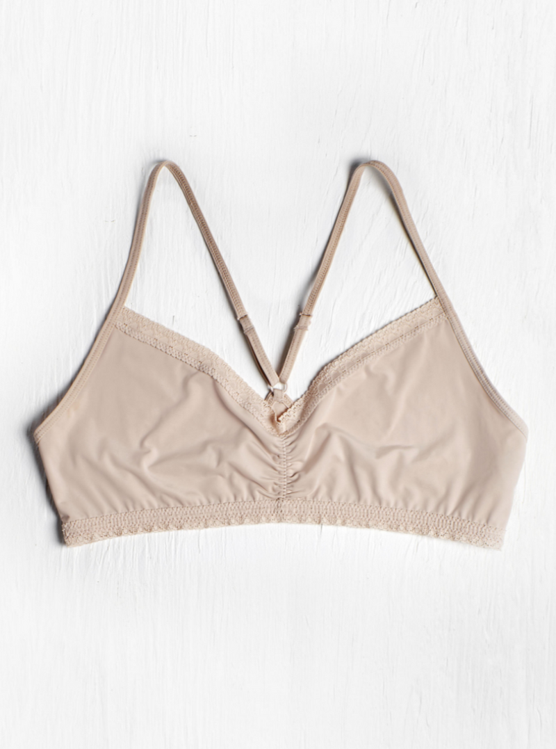 The Micro Lace Trim Bralette in Nude – Shades of Grey Boutique