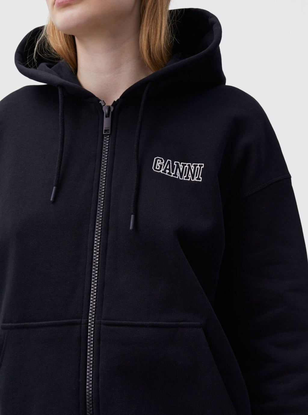 Oversized Zip Software Hoodie in Black