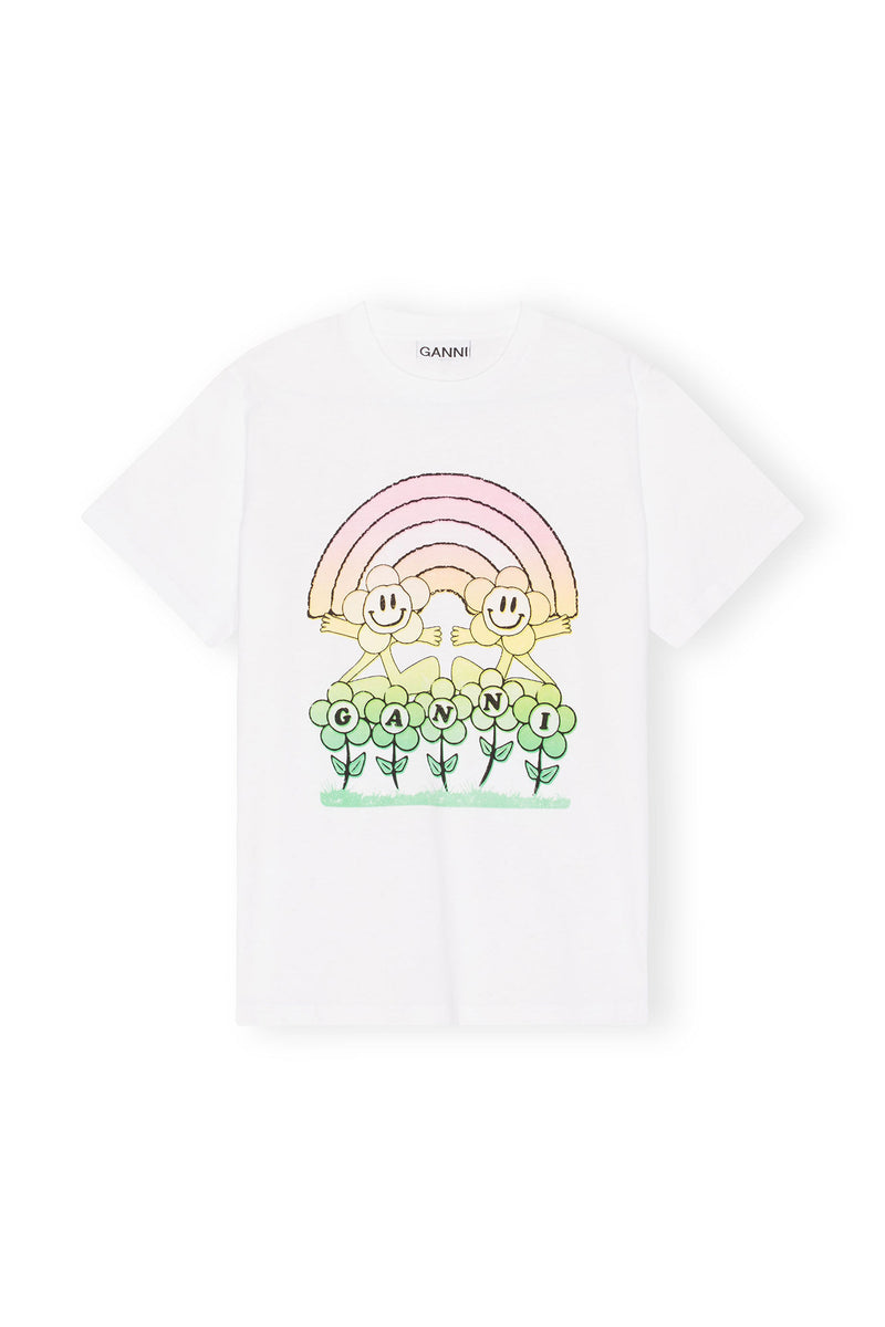 Relaxed Rainbow T-Shirt in Bright White