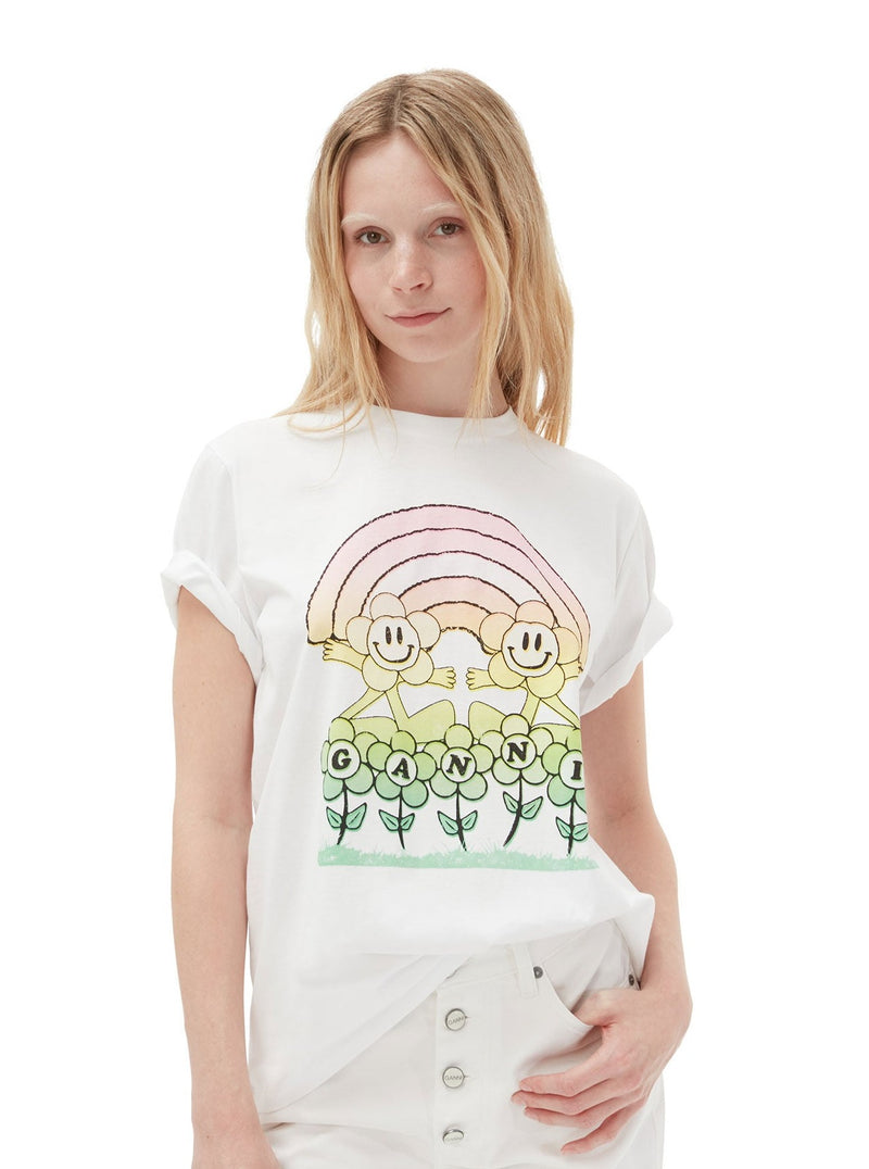 Relaxed Rainbow T-Shirt in Bright White