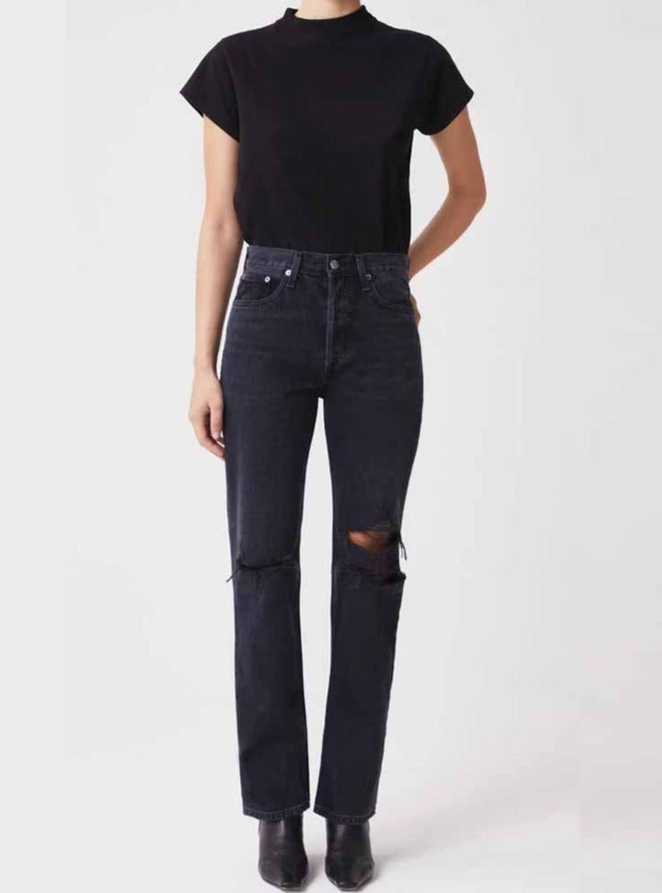 Black Loose Jeans by Re/Done on Sale