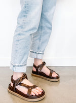 Tied Together Leather Sandals in Coffee Brown