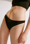 The Cotton Low Rise Thong in Black