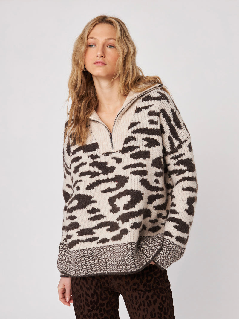 Stirling Quarter Zip Knit in Animal Kingdom