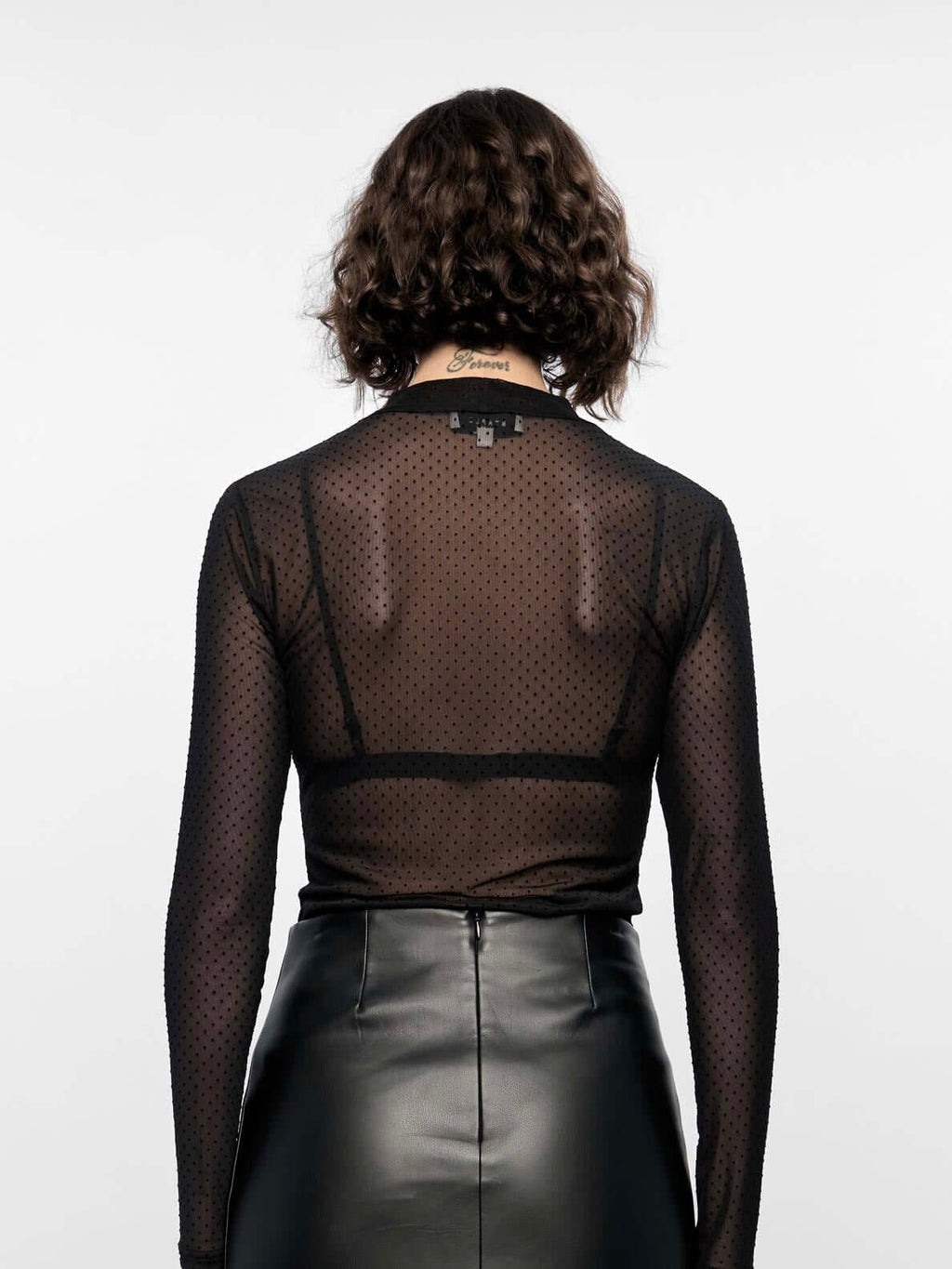 Kaia Spot Mesh Top