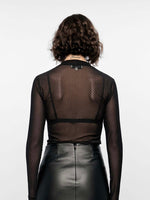 Kaia Spot Mesh Top
