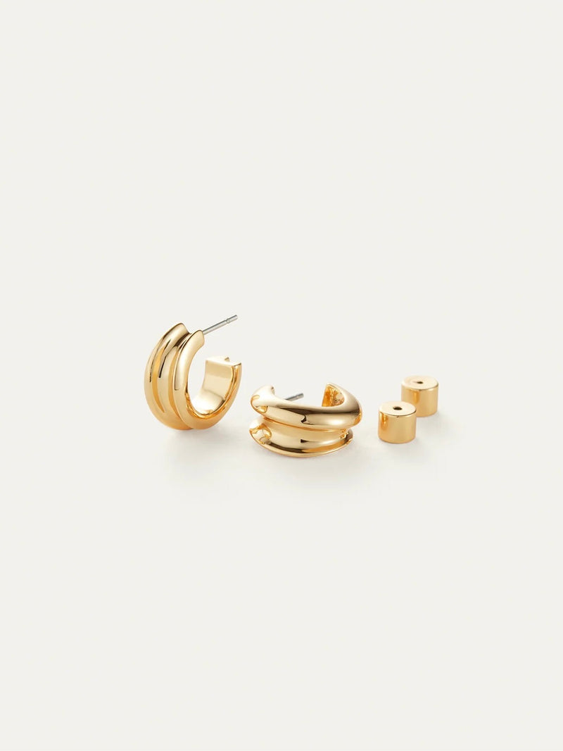 Mini Lennon Hoops in Gold