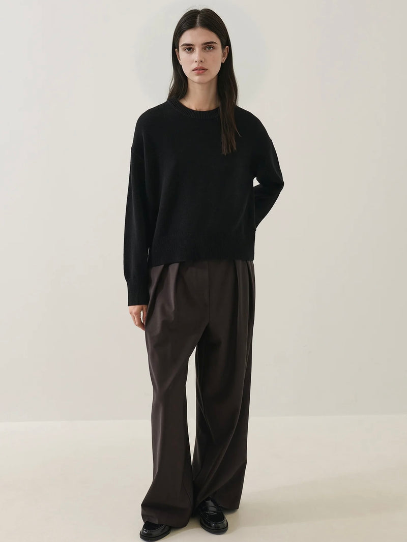Xfine Merino Cashmere Relaxed Knit in Black