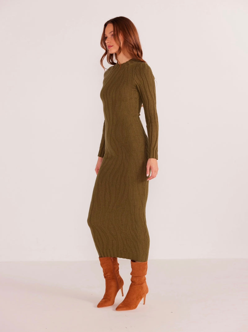 Elara Jacquard Knit Midi Dress