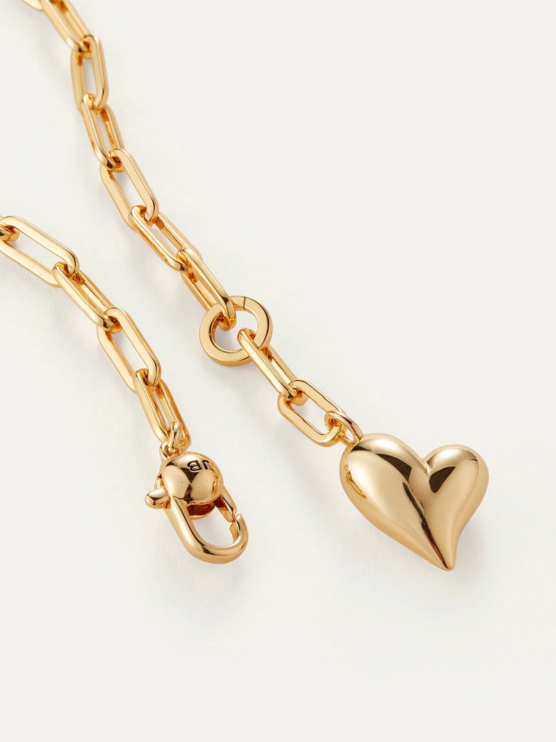 Puffy Heart Necklace in High Polish Gold