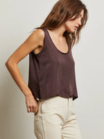 SIlvie Satin Scoop Neck Tank