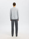 Lulu Knit O-Neck Sweater in Light Grey
