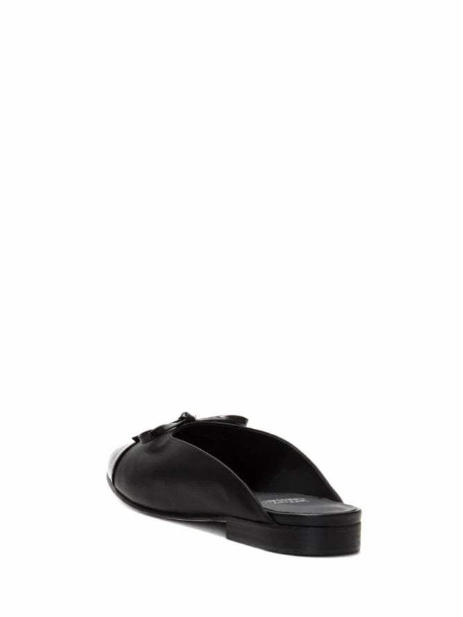 Ballet Mule Open Back Ballerina Flat in Black