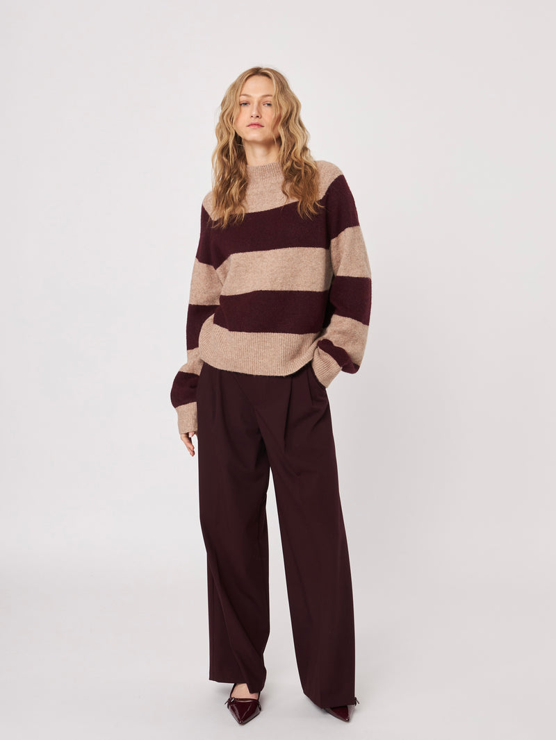 Edison Mock Neck Stripe Knit