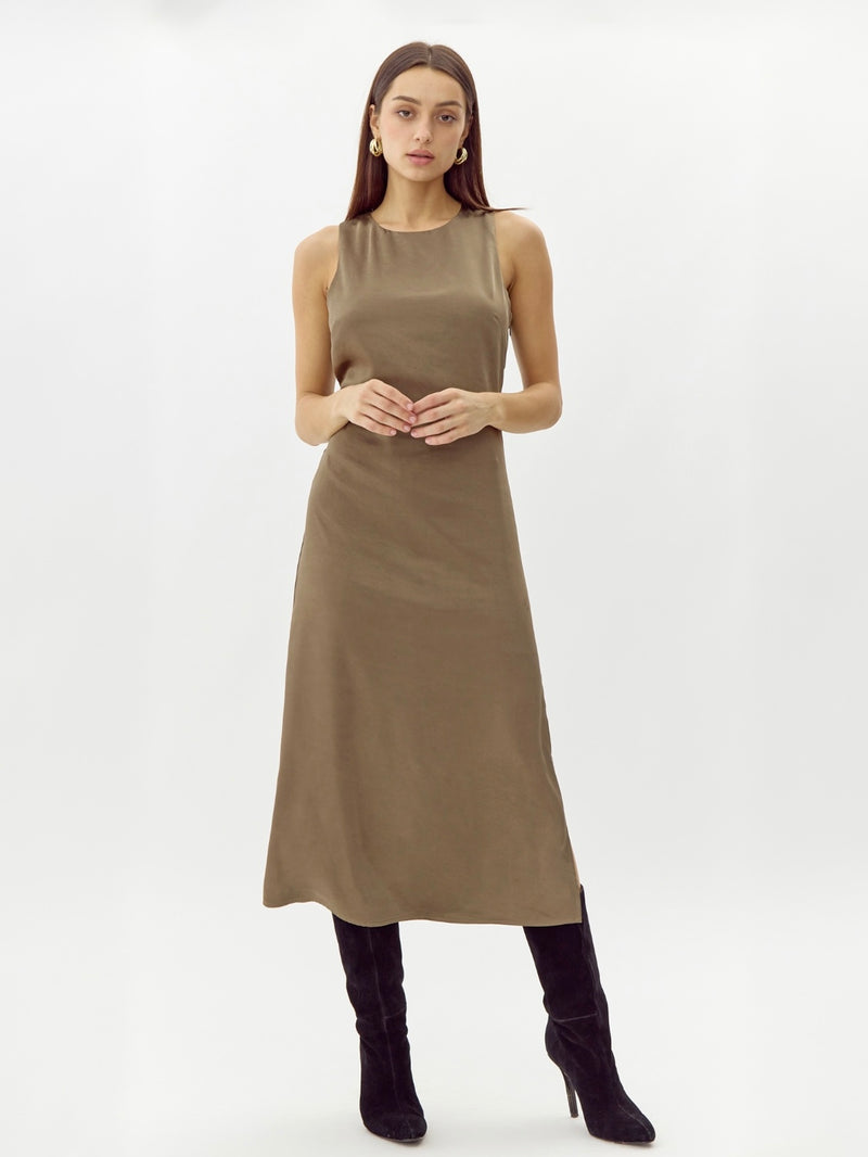 Trina Satin Midi Dress