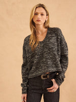 Dalton V-Neck Sweater in Gravel