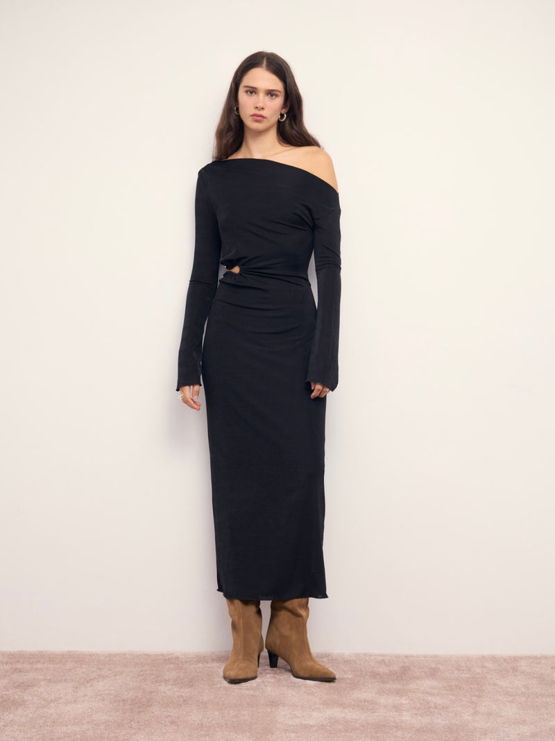 Maren Asymmetric Midi Dress