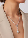 Puffy Heart Necklace in High Polish SIlver