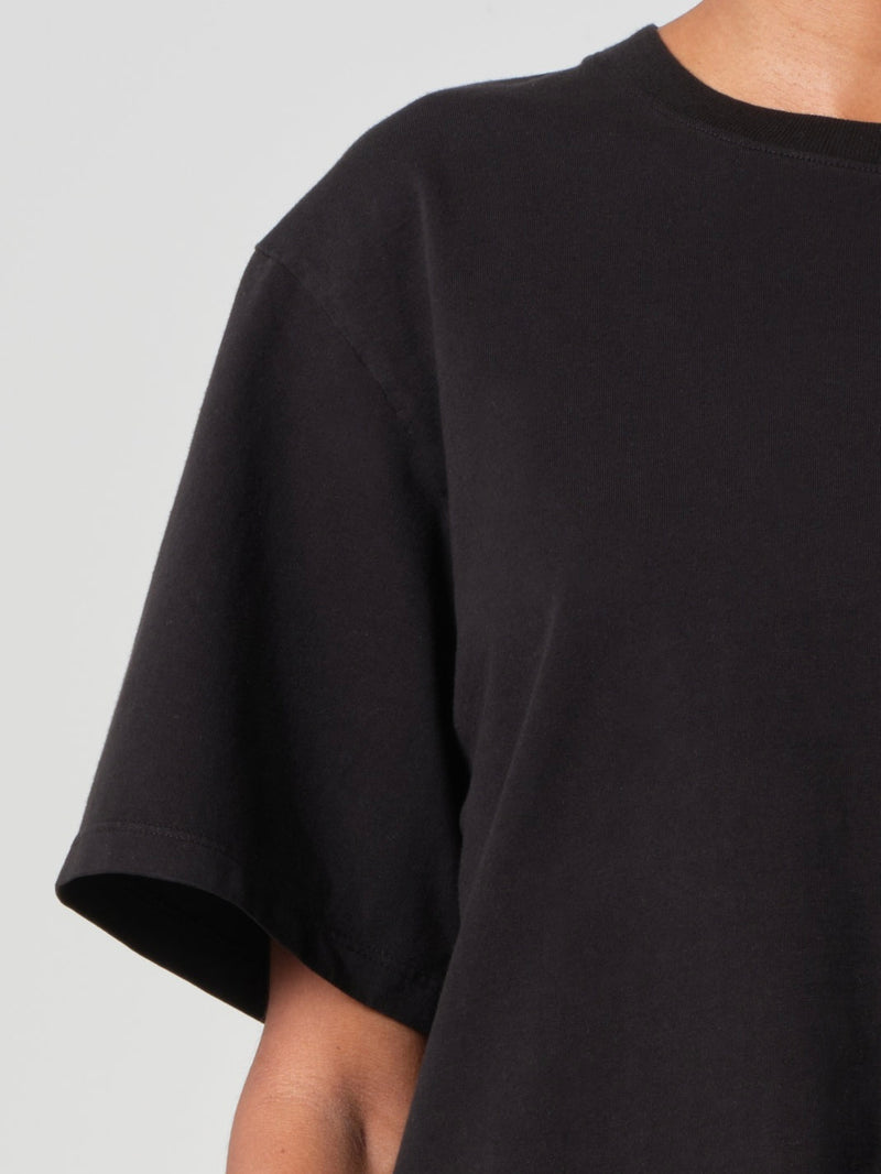 Sulma Drop Shoulder Tee in Black