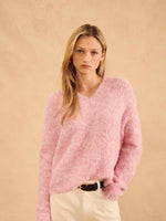 Harlan V Neck Fuzzy Knit