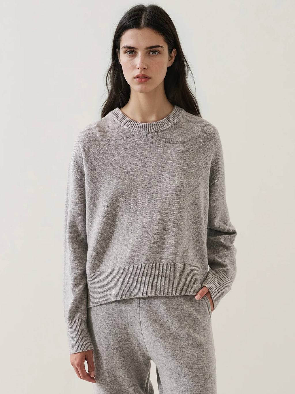 Xfine Merino Cashmere Relaxed Knit in Flannel