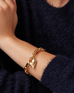 Padlock Heart Chain Bracelet in Gold