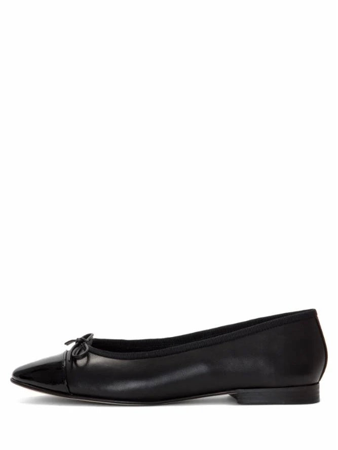 Arabesque Cap Toe Ballet Flat in Black