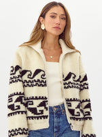 Farrah Sherpa Zip Up Bomber