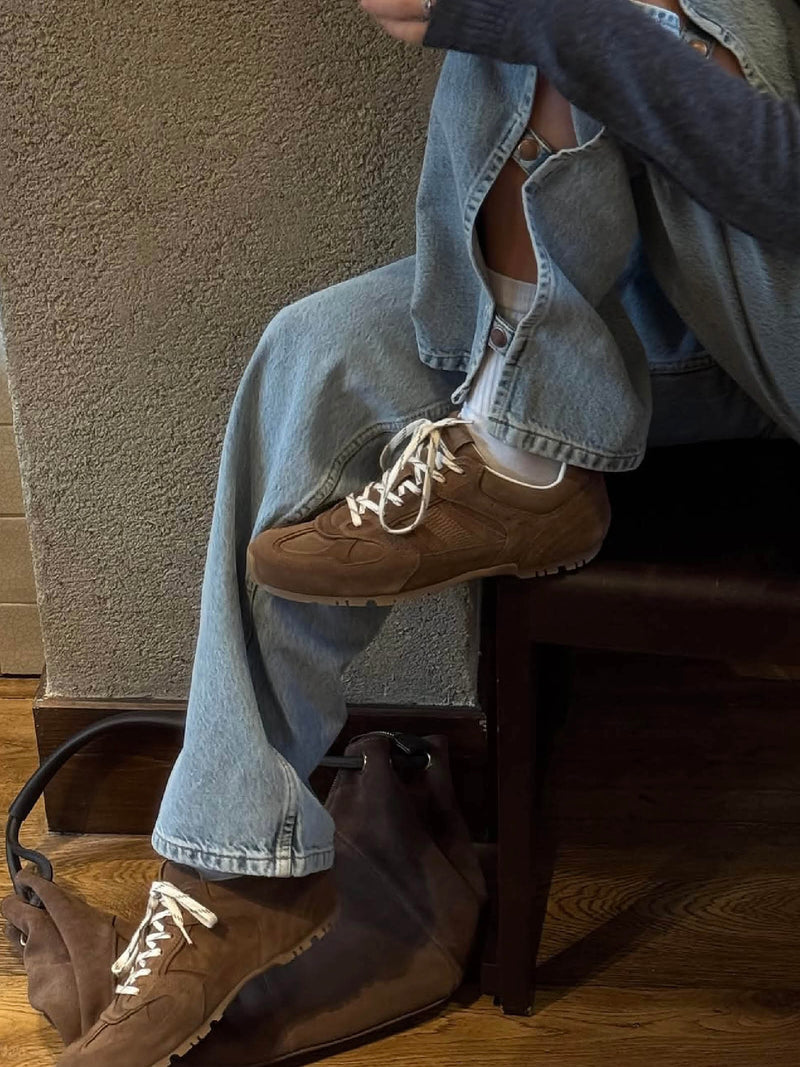 Suede Sneakers in Brown