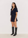 Raya Tie Front Top in Indigo