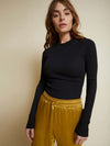 Gina Ribbed Slim Mock Neck