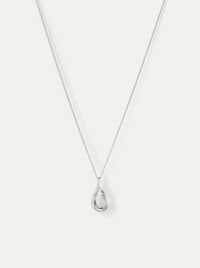 Mini Egret Pendant Necklace in Silver