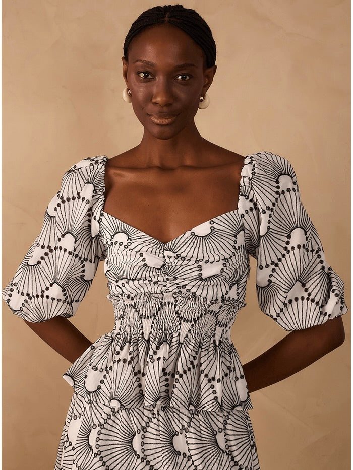 Wave Embroidered Blouse