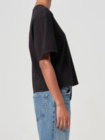 Sulma Drop Shoulder Tee in Black