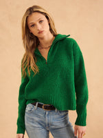 Atlas Quarter Zip Sweater in Clover