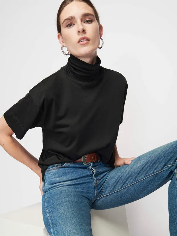 Fable Turtleneck Tee in Black