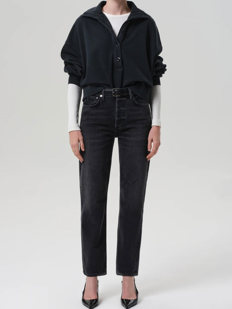 Mirelle Funnel Neck Sweater in Charcoal