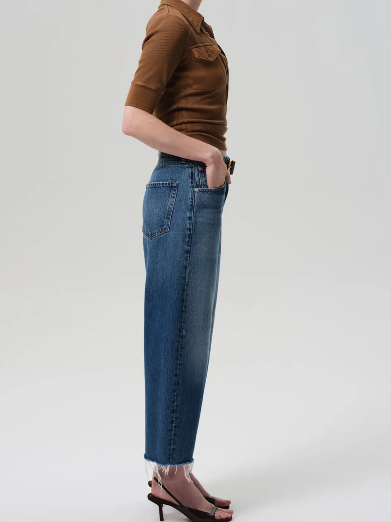 Ayla Raw Hem Crop in Chaya