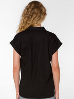 Ilene Button Up Top in Black