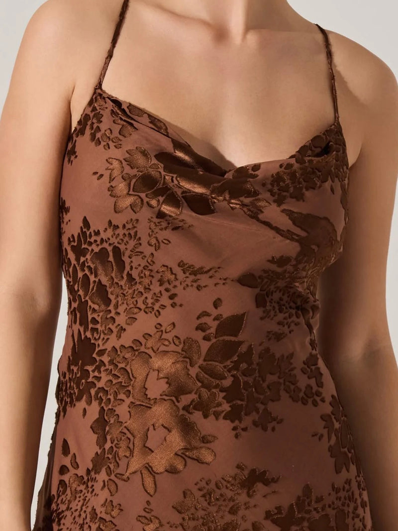 Gaia Dress in Brown Floral