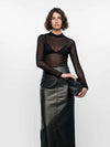 Kaia Spot Mesh Top