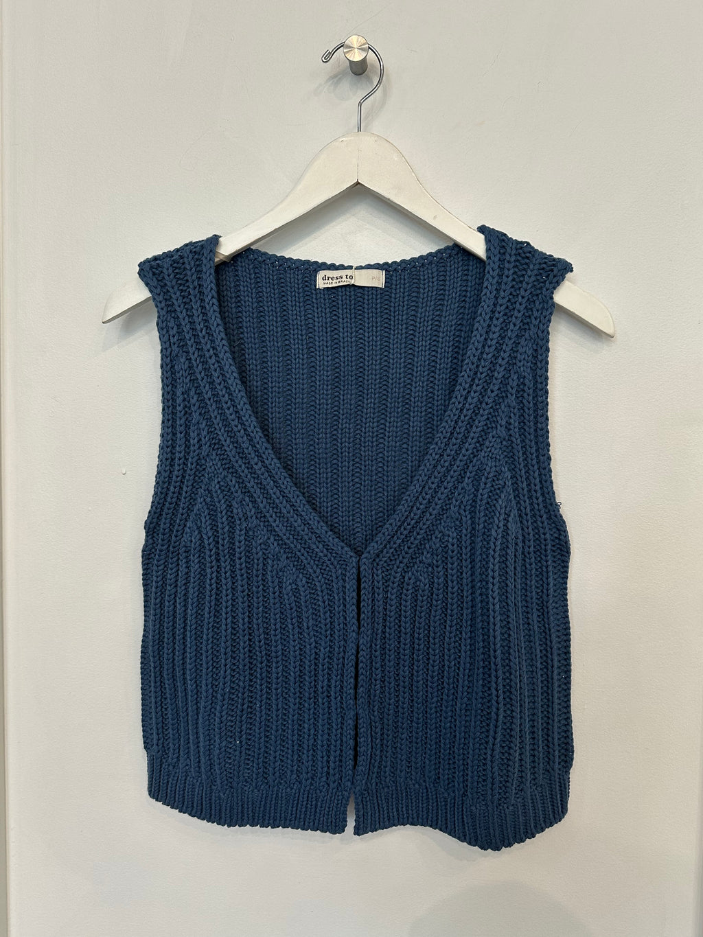 Knit Vest in Denim