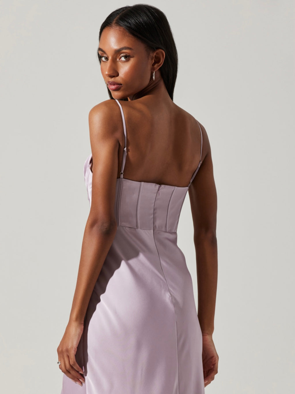 Cannes Bustier Maxi in Silver Lilac