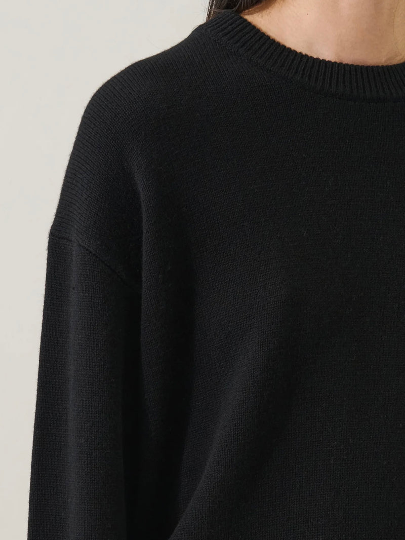 Xfine Merino Cashmere Relaxed Knit in Black