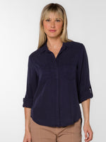 Riley Button Up in Midnight Navy